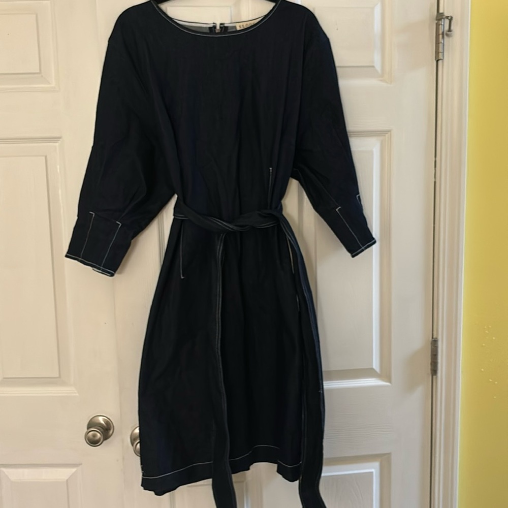Eloquii Denim 3/4 Sleeve Midi Dress